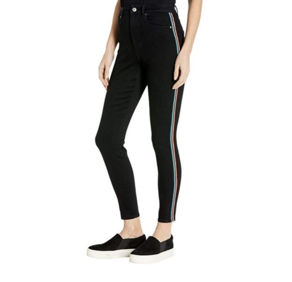 NWT BB Dakota Stay Cool Black Side Striped Jeans Women's 4